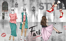 时尚服装店背景墙