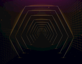 科技拱门隧道背景