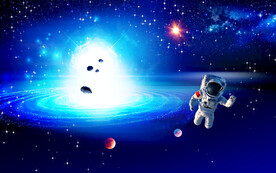 巨幅星空飞船宇航员