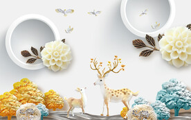 轻奢装饰画 麋鹿