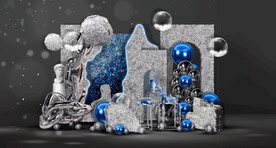 银灰色婚礼迎宾区