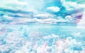 云彩天空北欧复古装饰画背景墙