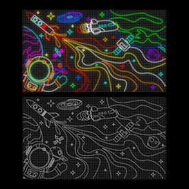 航空太空灯饰画