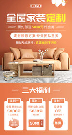 全屋家装定制促销海报