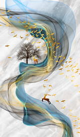 轻奢装饰画 线条抽象画