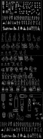 残疾人物CAD图库