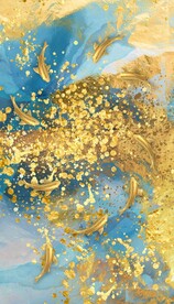 抽象艺术洒金画