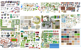 园林彩平配景辅装小品PS大全