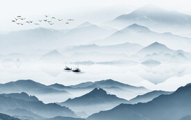 轻奢装饰画 水墨山水风景画