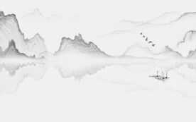 轻奢装饰画 水墨山水风景画