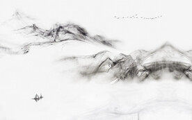 轻奢装饰画 水墨山水风景画