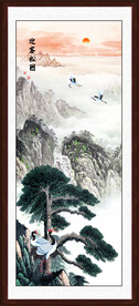 国画迎客松