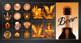 矢量啤酒酿造文化