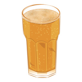 玻璃杯啤酒花液体气泡泡沫