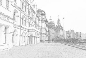 上海外滩 线描图 