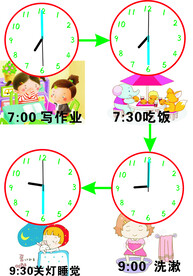 儿童 学生 时钟 作息
