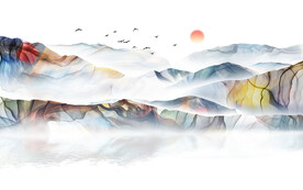 轻奢装饰画 新中式山水风景画 