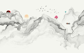 轻奢装饰画 水墨线条抽象画