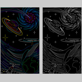 流浪地球太空星空灯饰画