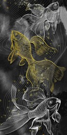 祥瑞锦鲤中式玄关 