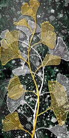 银杏花中式玄关装饰画