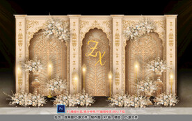 香槟色婚礼迎宾区