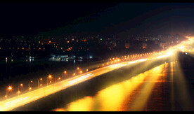 夜晚车流光束4K实拍视频