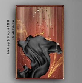 抽象丝绸麋鹿风景玄关装饰画