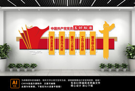 五好党员党建文化墙