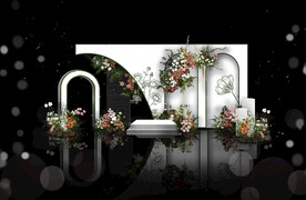 小香风韩式婚礼签到区迎宾区效果