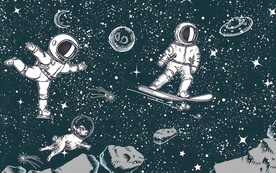 宇宙星空宇航员背景墙