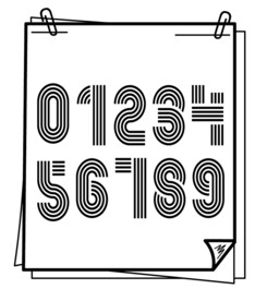 足球队服印号矢量数字号码 