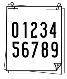 足球队服印号矢量数字号码 