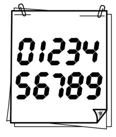 足球队服印号矢量数字号码 时钟