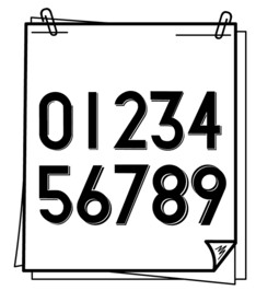 足球队服印号矢量数字号码 