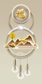 光影麋鹿山水玄关