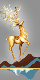 轻奢装饰画 麋鹿