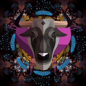 中式牛头装饰画