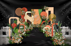 红橙色森系仪式区