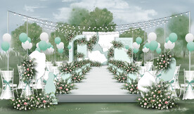 白绿色户外仪式区