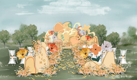 橙黄色户外仪式区