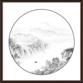 圆形山水画