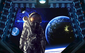 宇宙星球宇航员背景墙