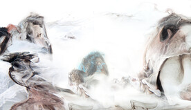 轻奢装饰画 抽象水墨线条山水画