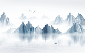 抽象意境山水画