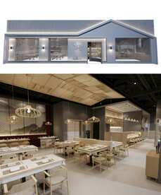 中式全套餐厅门店3d模型