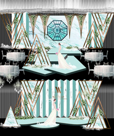 淡蓝色婚礼背景