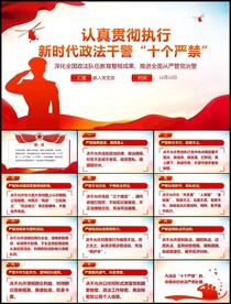 新时代政法干警十个严禁PPT