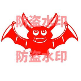 蝙蝠剪纸窗花手工课素材矢量