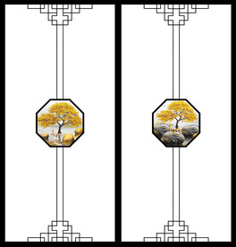 高清分层透明底玻璃打印图
